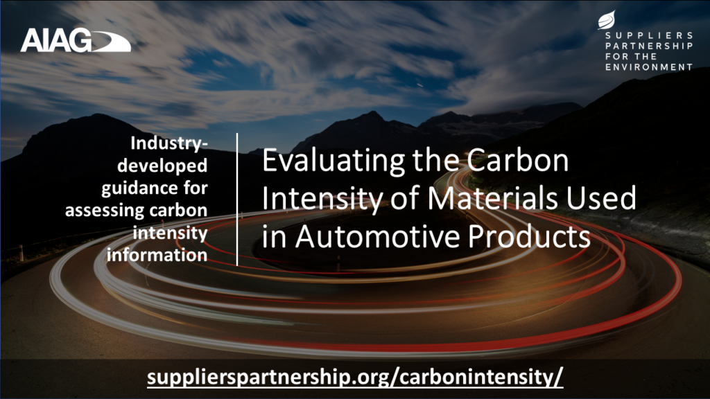 Guidance: Evaluating the Carbon Intensity of Materials Used in Automotive Products