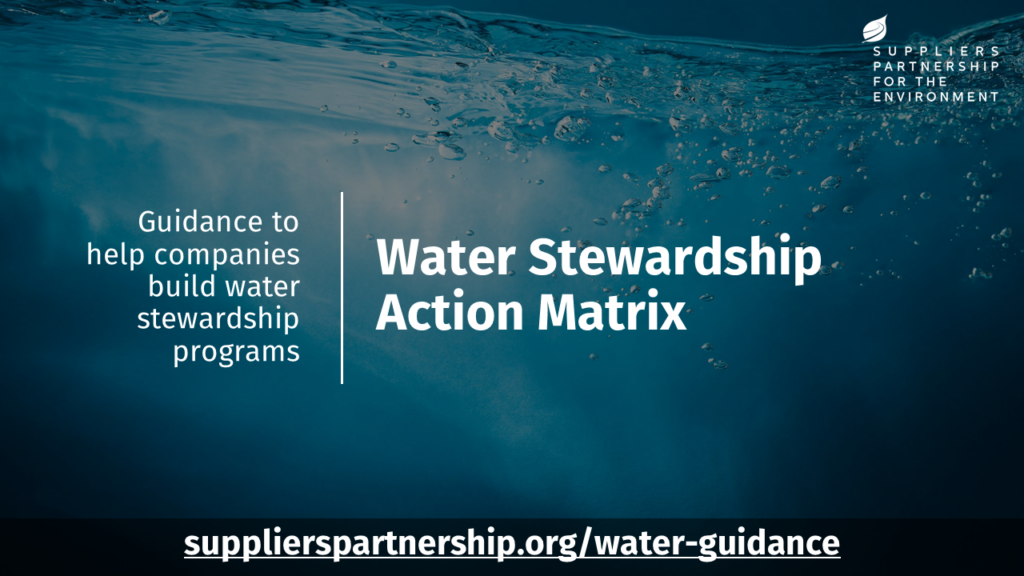 Guidance: Water Stewardship Action Matrix