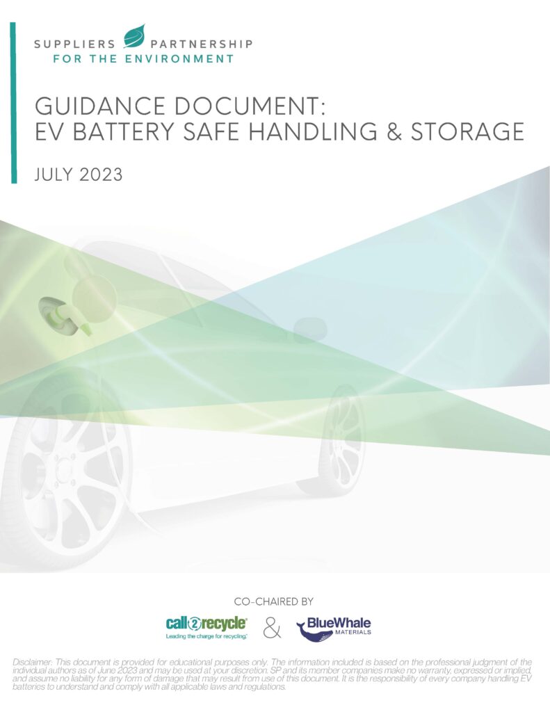 Guidance: EV Battery Safe Handling and Storage